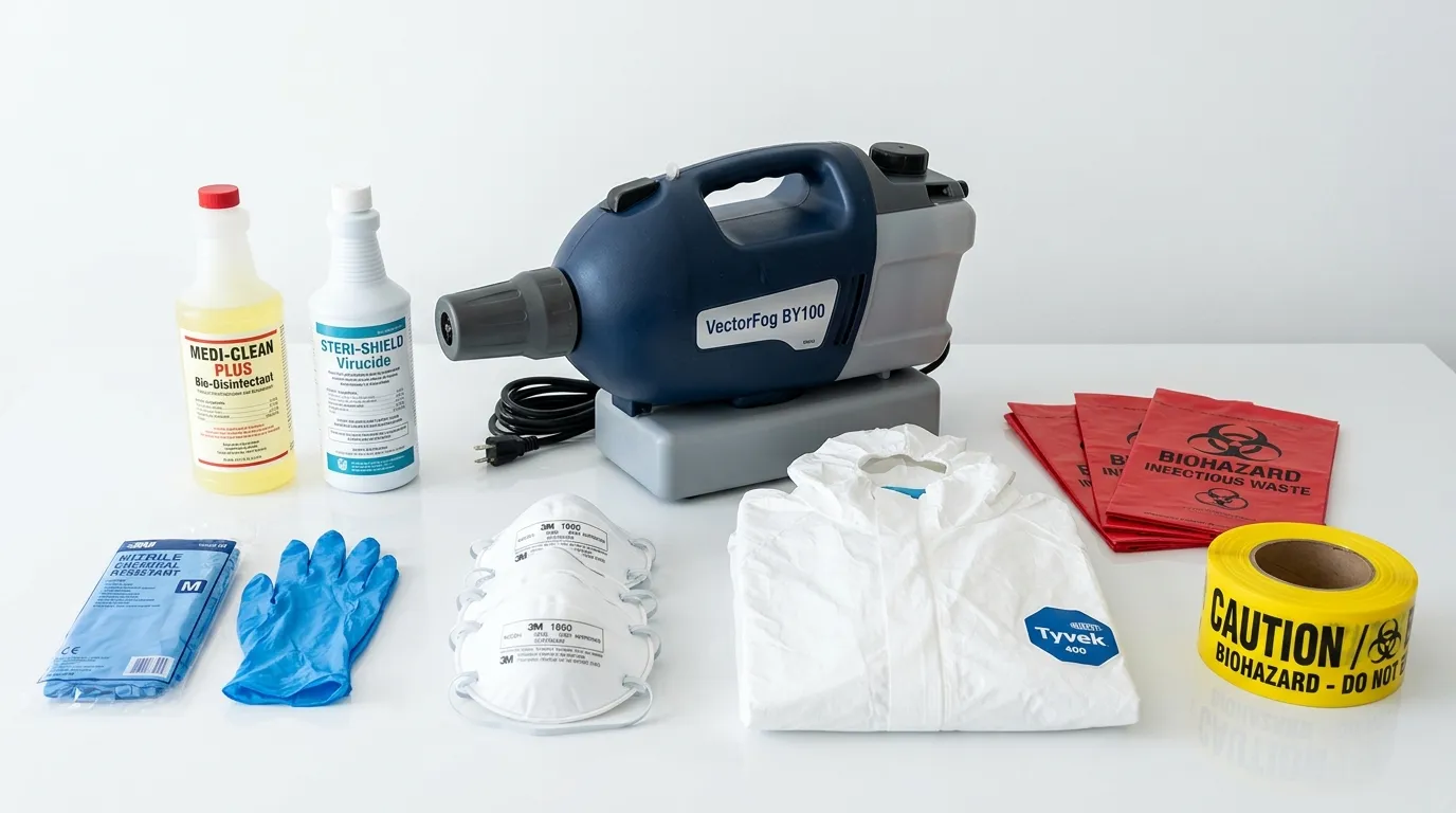 Professional biohazard remediation crew working in West Islip